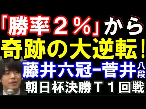 【朝日杯棋譜解説】藤井聡太六冠ｰ菅井竜也八段 ｢勝率2%｣から奇跡の大逆転！ 第19回朝日杯トーナメント 主催：朝日新聞社､日本将棋連盟（主催者許諾済）