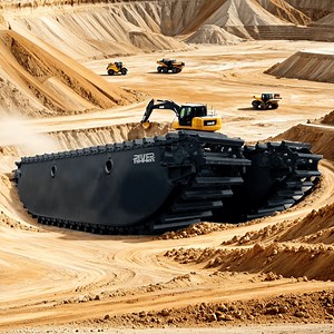 [Hot Item] Anti-Corrosion Amphibious Undercarriage Pontoon with TM60 Travel Motors Assembly Customized Floating Hydraulic Float