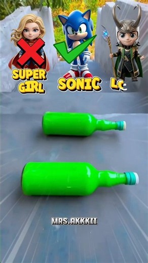 SONIC Vs SUPERGIRL Vs LOKI 🚀🌀🤖 #sonic #supergirl #toystory #loki #shorts #bottle #youtubeshorts