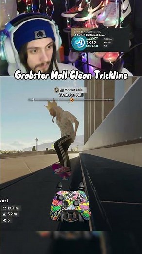 Grabster Mall Clean Trickline #skate #easkate #gaming #trickline #xitsDxnny #shorts #fyp #xitsDxnny