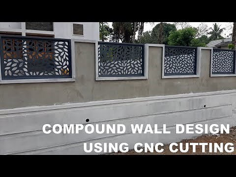 Compound Wall Design Using CNC Cuttings, Framing and Fixing it on Exterior Wall Detailed Video