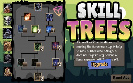 Overview of my Unity SKILL TREES/ 仿暗黑技能树&天赋树 Unity&C#设计流程