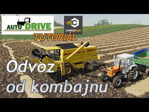 AutoDRIVE + COURSEPlay: Odvoz (AD) od kombajnu (CP) - tutoriál CZ - FS 19