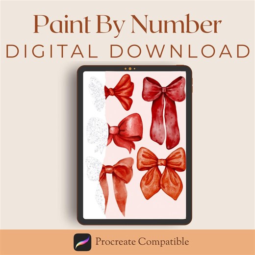 Procreate Coloring Page With Color Palette | Digital Paint by Numbers Kit or Printable Use - Etsy