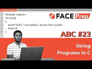 String programs in C contd. | C Programming for Beginners | AnyBody can Code | #23