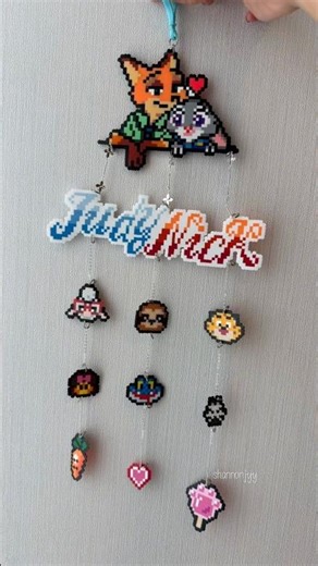 Finished the zootopia fusing beads wind bell 🎐🦊🐰#zootopia2 #beads #fusingbeads