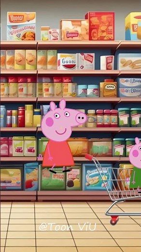 Peppa Pig Gets Stuck in a Shopping Cart! 🛒😂 | Funny Animation #peppapig #peppapigfunny #cartoon