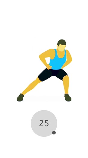 40 Second Challenge Quick Standing Adductor Stretch 3D Animation