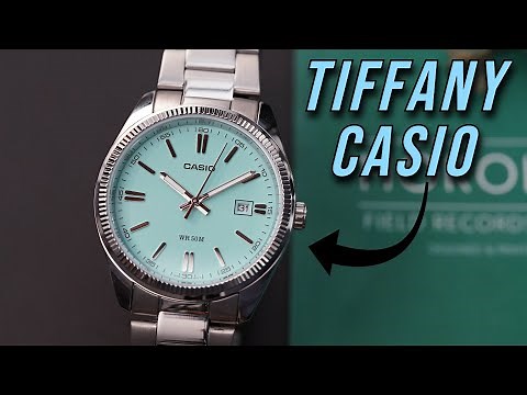 Tiffany Casio OP - $60 Casio Datejust Rolex Homage MTP-1302PD-2A2V Hands On Casio Tiffany Blue Dial
