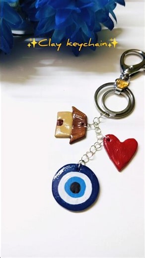 clay key chain DIY 🧿 #paintingtutorial #youtubeshorts #art #diy #shortsfeed #shortvideo #stepbystep