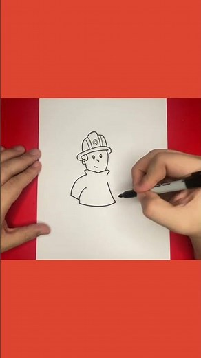 Drawing A FireFighter (fireman) #drawing #drawingtutorial #drawing4kids #artinstruction