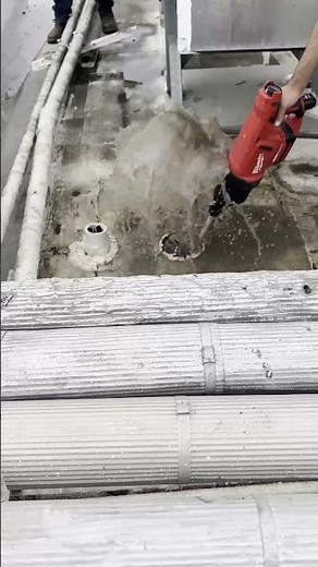 Using an Air Snake to Blast Through a Clogged Hospital Rooftop Drain in Seconds! #hospital #drains