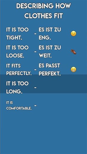 How Do Your Clothes Fit? 👕 German Adjectives for Clothing Fit!