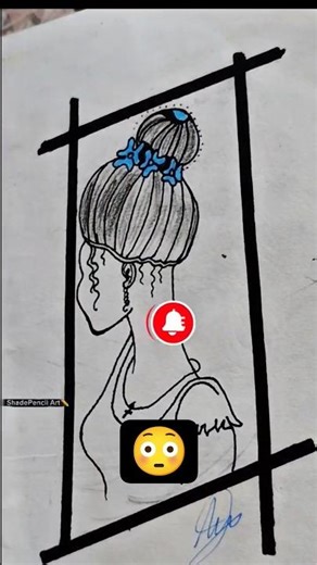 Easy Girl Pencil Sketch 😍 | Satisfying Drawing | #Shorts #art #drawing