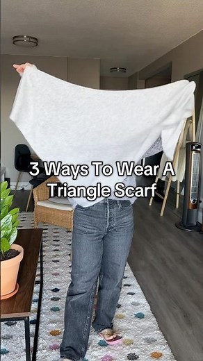 3 ways to wear a triangle scarf ⚠️ #scarf #stylingtips #styletips #scarfstyles #howtostyle #fashion