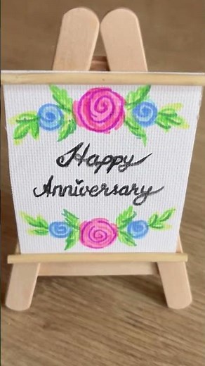 Mini Canvas Anniversary Gift 🎨 | Easy Handmade Anniversary Gift DIY #canvas #anniversary #shorts