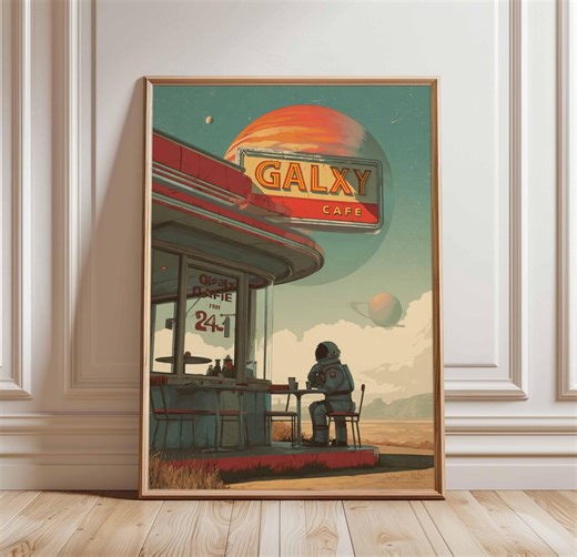 Retro Sci-fi Poster, 70s Surreal Cosmic Decor, Futuristic Space Poster, Vintage Landscape Print, Space Artwork for Bedroom, Living Room - Etsy Canada