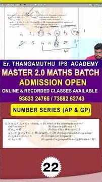 NUMBER SERIES (AP & GP) | Master 2.O Maths Batch || By Er. Thangamuthu sir