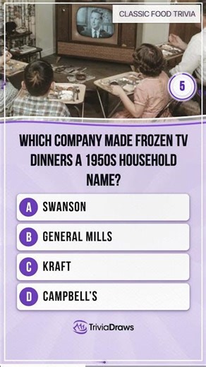 1950s TV Dinner Trivia: Do You Remember Which Company Made Them Famous? #foodtrivia