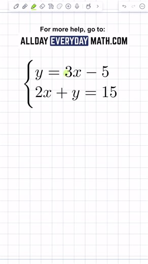 Substitution Method | Algebra 1 #alldayeverydaymath #algebra #homeschool #tutoring | Allday Everyday Math