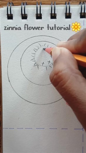 niartsy 🌸☘️ on Instagram: "Zinnia tutorial #drawing #drawingtutorial #flowers #flowersketch #flowerillustration"