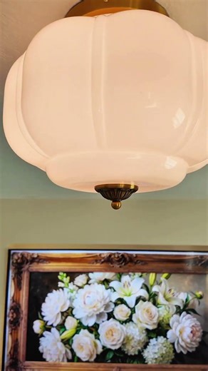 Lumi Vintage Milk Glass Semi Flush Mount Eloise Ceiling Light