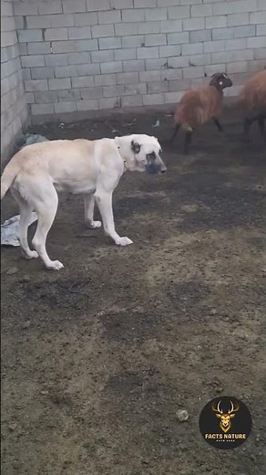 A Dog Protecting a Lamb from Sheep and a Donkey