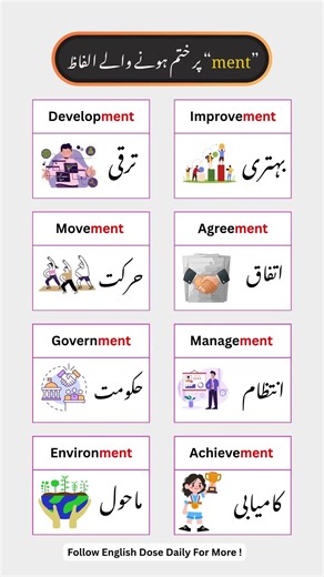 Boost Your English with These 'ment' Words | With Urdu meaning #easyenglisheveryday