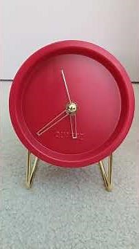 Red Round Quartz Table Clock with No Numbers