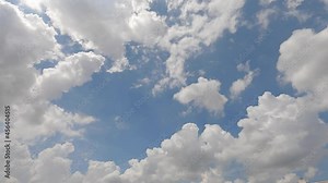 blue space in the centre of the sky. blue sky in cloudy day. white fluffy clouds slow motion footage. cloudscape 4k b-roll nature background. soft blue sky in clouds. beautiful environment on the sky