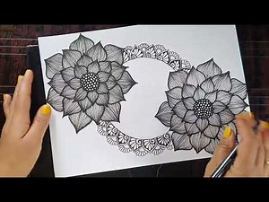 Zentangle Flower art || How to draw Zentangle Flower art || easy to draw step by step
