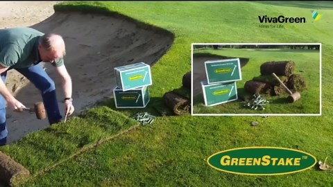 Pack of 50 - GreenStake 4-Inch Biodegradable Garden Stakes, Superior Holding Power - Eco-Friendly Garden Support Pegs & Fabric Pins for Membrane, Netting, Turf, Landscaping and Gardening