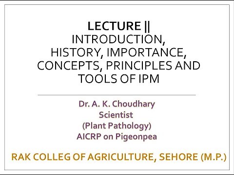 LECTURE || Introduction, History, Importance, Concepts, Principles and Tools of IPM.