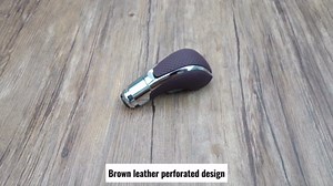 Gear Shifter Knob for Buick Verano 2012-2017 Gear Shift Knob Leather Car Stick Lever Handle Shifter Head Transmission Gear Shift Lever Knob, Perforated Leather Brown