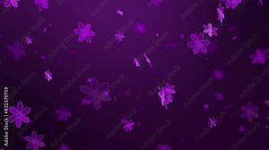 Flower particles fading animation purple gradient dark