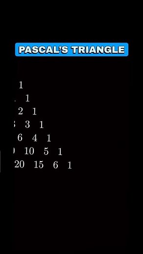Pascal triangle for beginners #maths #mathspattern