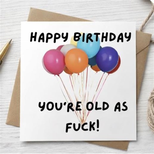DIGITAL Rude Birthday Card | Adult Humor, Balloons (digital Download) - Etsy