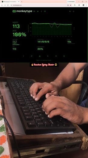 113 WPM Typing Speed with 100% Accuracy #raushantypingmaster