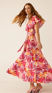 You’ve found it. Comfort meets a bold Summer jersey print in a flexible wrap design. The Tropicana Pop Wrap Dress as seen on Senior Stylist Henrietta. Available now. #sachadrake | Sacha Drake