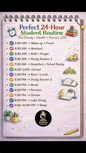 👉 Perfect 24 Hour Student Routine 🔥 | Follow This & Change Your Life#dailyroutine#shorts