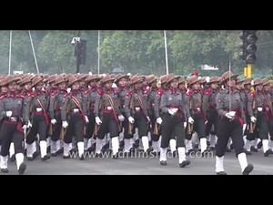 Indian Army battle tanks and women contingent of Assam rifles march at Republic Day Rehearsal