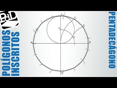 Pentadecagon inscribed in a circle (15-sided polygon).