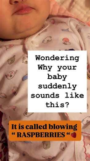 Reeva Chauhan🌸 on Instagram: "Around 5-6 months babies often start blowing raspberries 🍓that cute “brrr” sound with bubbles and drool. Lets know about it💭 1.It’s their way of exploring sounds and learning how their mouth works. 2.Helps strengthen mouth muscles they’ll later use for talking and eating. 3.Babies enjoy the funny noise and your reactions — it’s their way of playing and communicating. 4.Totally normal and super adorable — just a sweet part of their development. 💕 [Little Sounds-B