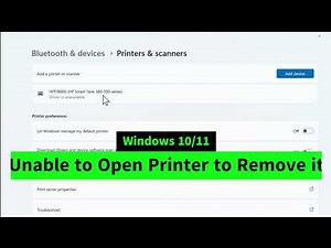 Unable to Open and Remove Printer {Driver Unavailable} from Settings in Windows 11