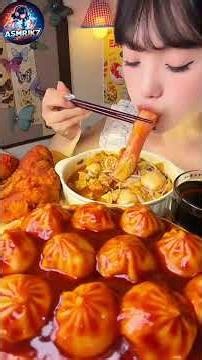 SPICY FIRE NOODLES 🤤 🔥 Chicken & Dumpling Sausage Mukbang ASMR