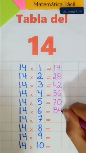 Tabla del 14 #matematicas #viral #educacion