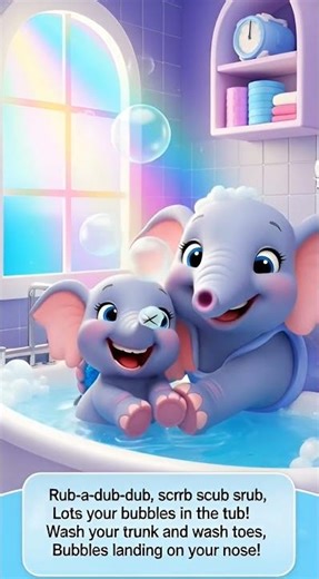 Baby Elephant’s First Bath 🐘🛁 | Fun 3D Kids Bath Song | Nursery Rhymes