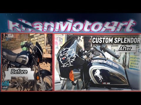 Hero splendor bike modified|Goku sticker black horse sticker cat wala sticker #trendingvideo