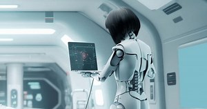 Cyborg Robot Working On Computer Laboratory Stock Footage Video (100% Royalty-free) 1109465225 | Shutterstock