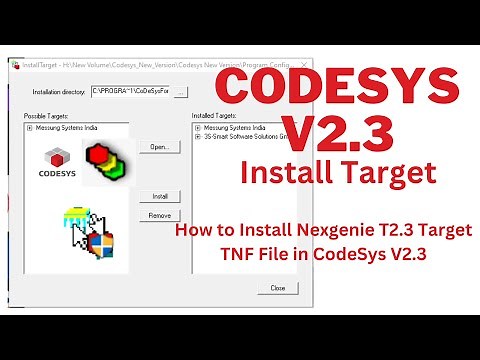 How to Install Nexgenie T2.3 Target TNF File in CodeSysV2.3 #plc #automation #plcprogramming